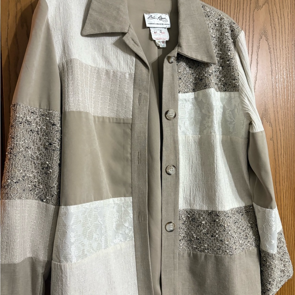 Elegant Beige Patchwork Blazer